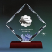 2014年4月：定制三星公司水晶擺件鑲純銀包純金紀念幣