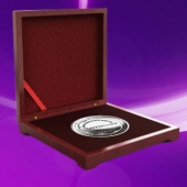 2015年12月制作　深圳大富科技公司五年員工純銀獎(jiǎng)牌制作