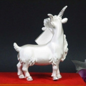 銀羊送福純銀擺件、電鑄擺件、純銀工藝禮品